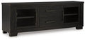 Galliden extra large TV stand in brown finish