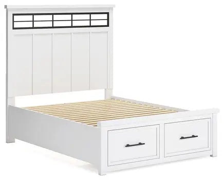 Ashbryn panel storage bed detail view