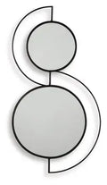 Black accent mirror with rounded metal frame