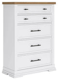 Ashbryn five-drawer chest front view