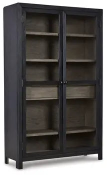 Lenston accent cabinet in black and gray