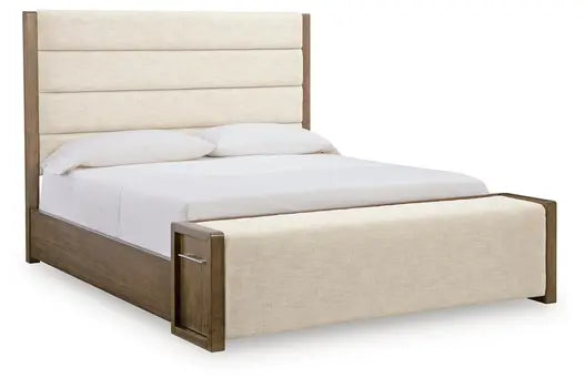 Marxmore upholstered storage bed in brown