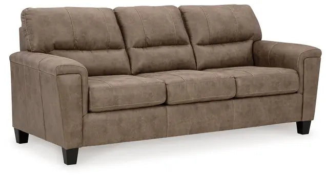 Navi Queen Sofa Sleeper in fossil faux leather