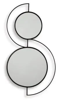 Black accent mirror with rounded metal frame